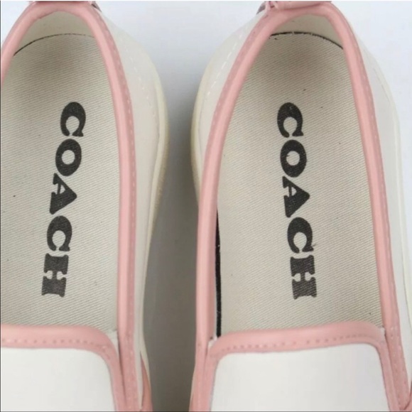NWT Coach Leather Slip On Chalk Petal Pink Sneakers - Picture 7 of 12